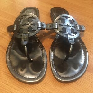 Tory Burch Miller Sandals 10.5 Midnight Metallic